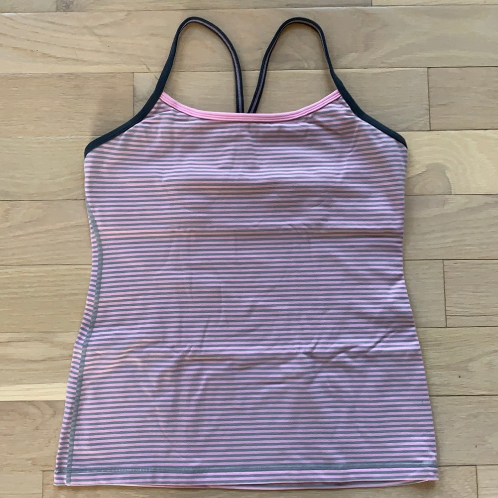 🍋 Lululemon Racerback Pink & Gray Top Size 10